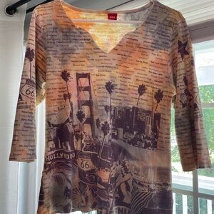 California Graphic Glima Y2K Pattern Top